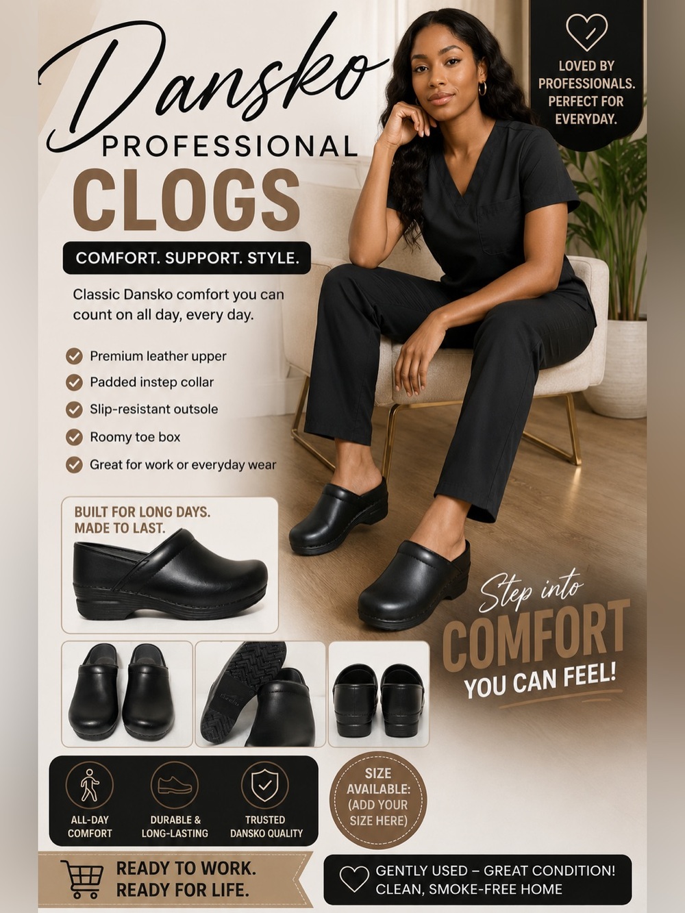Dansko Black Professional Clogs